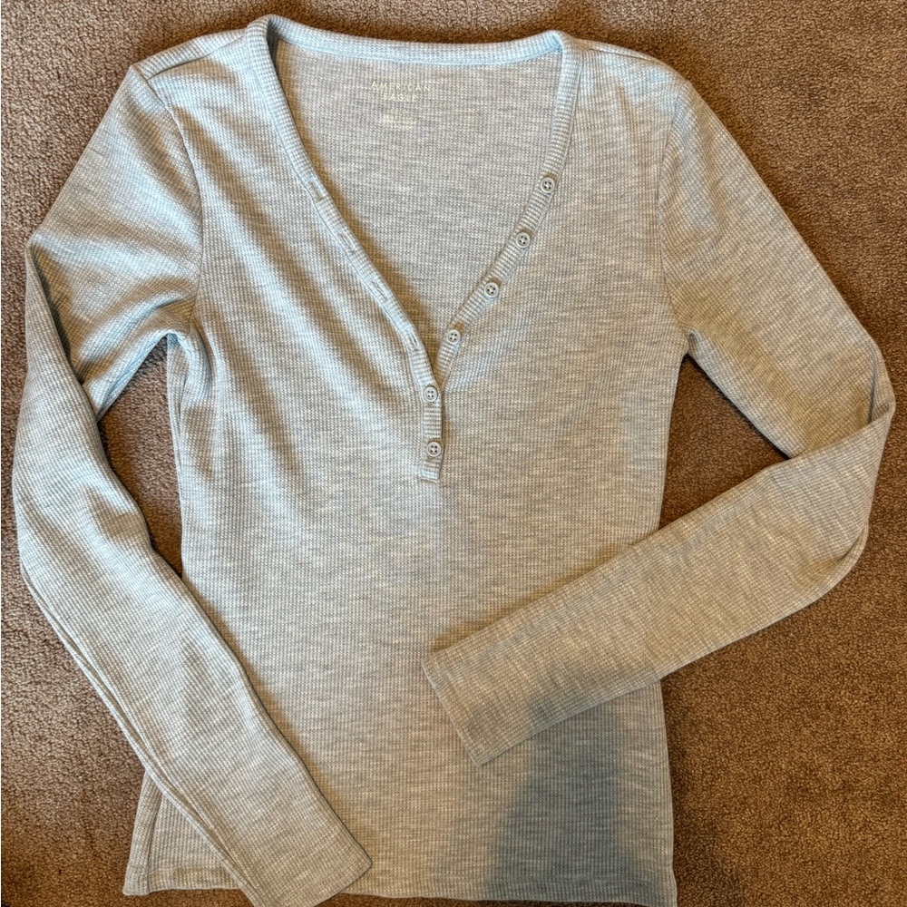 American Eagle Gray Henley small